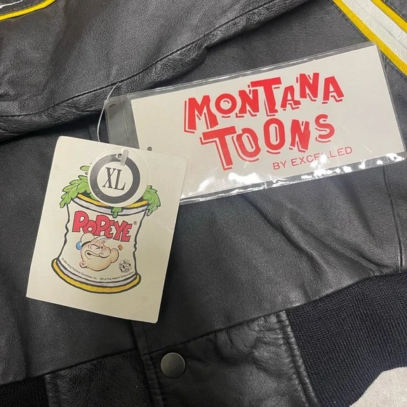 NWT VTG 1994 POPEYE Montana Toons Leather Jacket